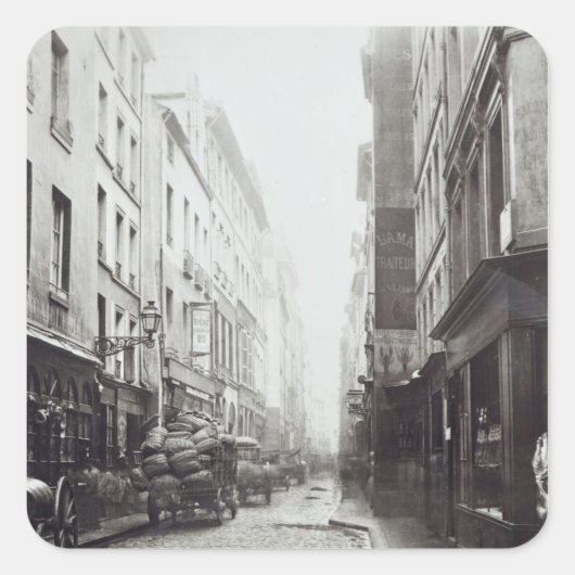Rue de la Grande Truanderie Quadratischer Aufkleber (Vorderseite)