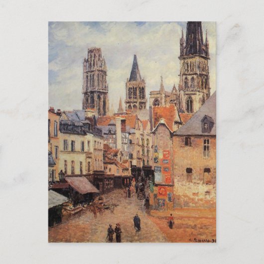 Rue de l'epicerie at Rouen, am grauen Morgen Postkarte (Vorderseite)