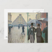 Rue de Paris Temps de Pluie von Gustave Caillebott Postkarte (Vorne/Hinten)