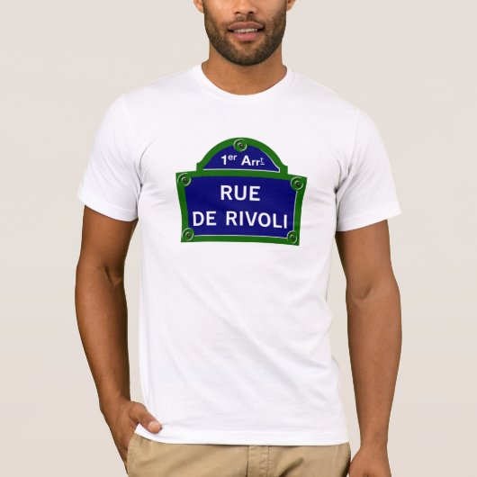 Rue de Rivoli, Paris-Straßenschild T-Shirt (Vorderseite)