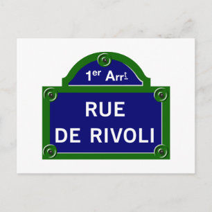 Rue de Rivoli, Pariser Straße - Zeichen Postkarte