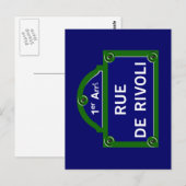 Rue de Rivoli, Pariser Straße - Zeichen Postkarte (Vorne/Hinten)