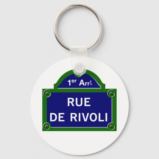 Rue de Rivoli, Pariser Straße - Zeichen Schlüsselanhänger (Vorderseite)