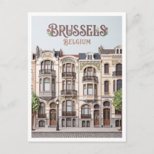 Rue Defacqz Art Nouveau Stadthäuser Brüssel Postkarte