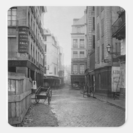 Rue des Bourdonnais Paris 1858-78 Quadratischer Aufkleber (Vorderseite)