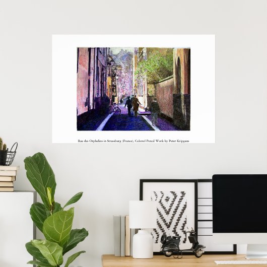 Rue des Orphelins, Straßburg (Frankreich) Poster (Heimbüro)