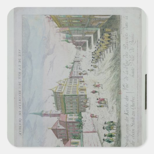 Rue des Recolets, Quebec Quadratischer Aufkleber (Vorderseite)