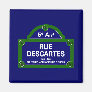 Rue Descartes, Paris-Straßenschild Magnet