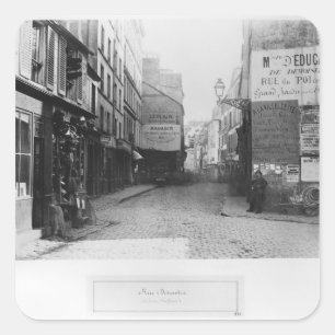 Rue Descartes, von der Rue Mouffetard, Paris Quadratischer Aufkleber