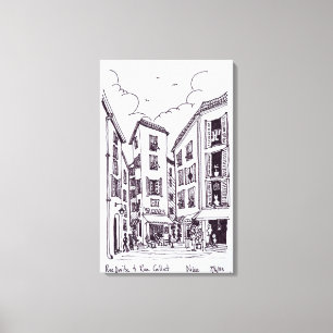 Rue Droite & Rue Collet Alt-Nizza, Frankreich Leinwanddruck