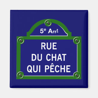 Rue du Chat qui Peche, Paris Street Sign Magnet