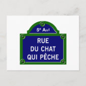 Rue du Chat qui Peche, Paris Street Sign Postkarte (Vorderseite)