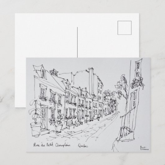 Rue du Petit Champlain, Quebec, Kanada Postkarte (Vorne/Hinten)