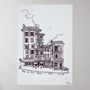 Rue du Vieux Port in Old Nice  Nizza, Frankreich Poster
