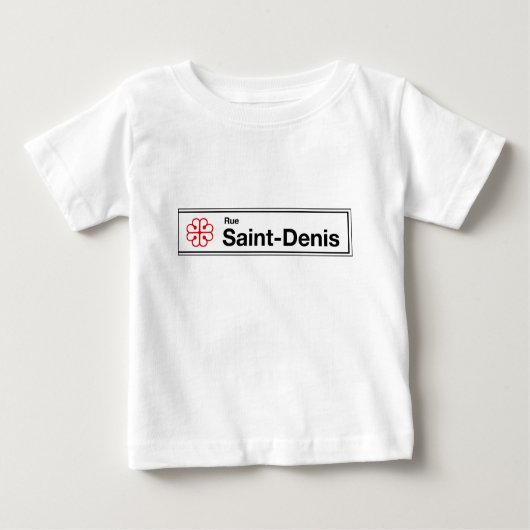 Rue Heilig-Denis, Montreal-Straßenschild Baby T-shirt (Vorderseite)