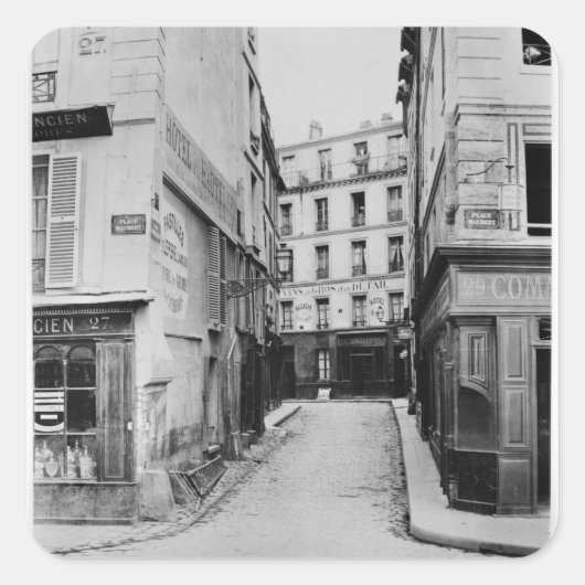 Rue Maitre Albert Paris, 1858-78 Quadratischer Aufkleber (Vorderseite)