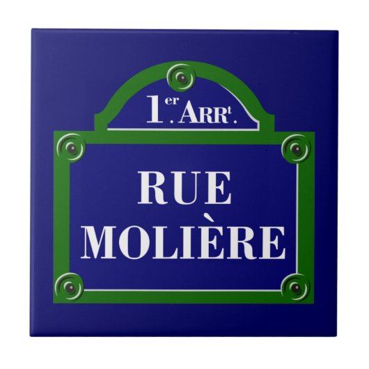 Rue Moliere, Paris-Straßenschild Fliese (Vorderseite)