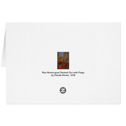 Rue Montorgueil mit Flaggen von Claude Monet (Rückseite Horizontal)