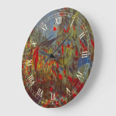 Rue Montorgueil mit Flaggen von Claude Monet Große Wanduhr (Winkel)