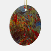 Rue Montorgueil mit Flaggen von Claude Monet Keramik Ornament (Rechts)