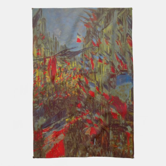 Rue Montorgueil mit Flaggen von Claude Monet Küchentuch (Vertikal)