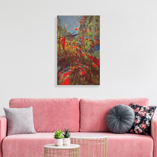 Rue Montorgueil mit Flaggen von Claude Monet Leinwanddruck (Insitu (Wohnzimmer))