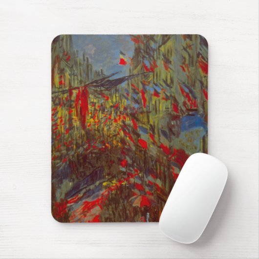Rue Montorgueil mit Flaggen von Claude Monet Mousepad (Mit Mouse)