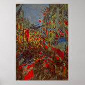Rue Montorgueil mit Flaggen von Claude Monet Poster (Vorne)
