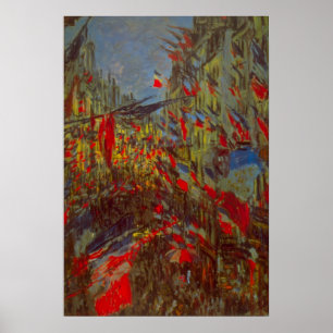 Rue Montorgueil mit Flaggen von Claude Monet Poster