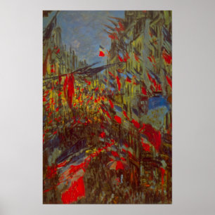 Rue Montorgueil mit Flaggen von Claude Monet Poster