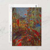 Rue Montorgueil mit Flaggen von Claude Monet Postkarte (Vorne/Hinten)
