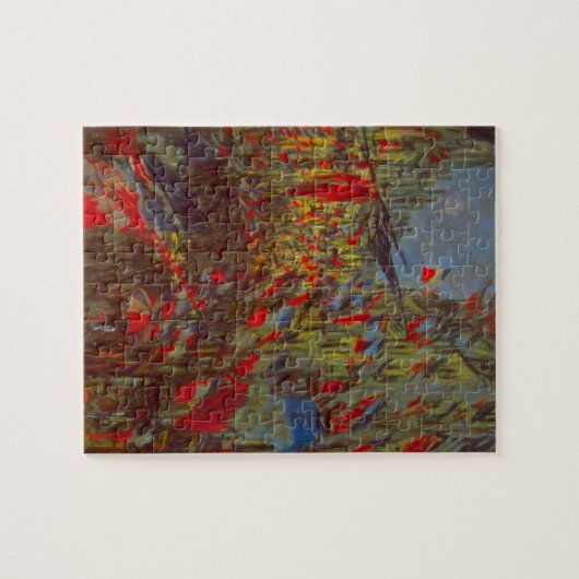 Rue Montorgueil mit Flaggen von Claude Monet Puzzle (Horizontal)