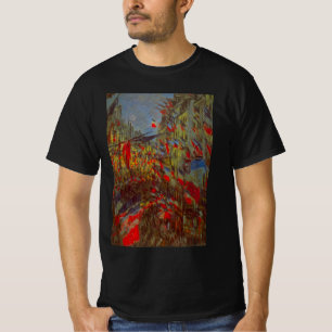 Rue Montorgueil mit Flaggen von Claude Monet T-Shirt