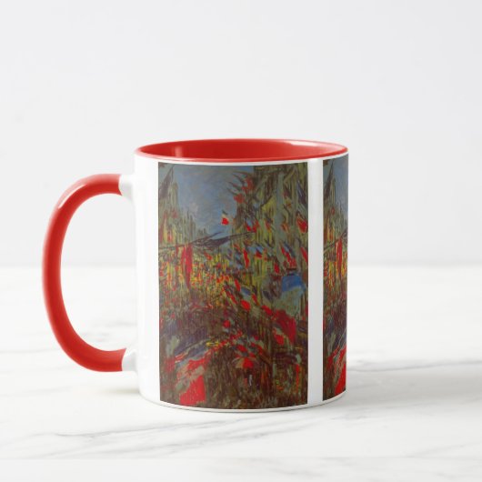 Rue Montorgueil mit Flaggen von Claude Monet Tasse (Links)