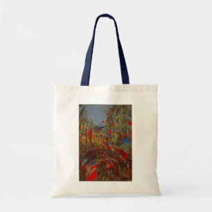 Rue Montorgueil mit Flaggen von Claude Monet Tragetasche