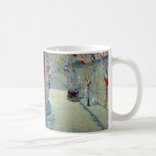 Rue Mosnier mit Flaggen Manet Französisch Frankrei Kaffeetasse