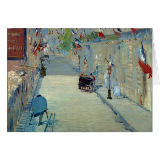 Rue Mosnier mit Flags Manet Art Frankreich (Vorderseite (Horizontal))