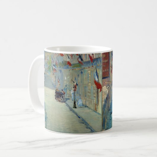 Rue Mosnier mit Flags Manet Art Frankreich Kaffeetasse (Vorderseite Links)