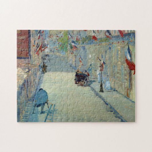 Rue Mosnier mit Flags Manet Art Frankreich Puzzle (Horizontal)