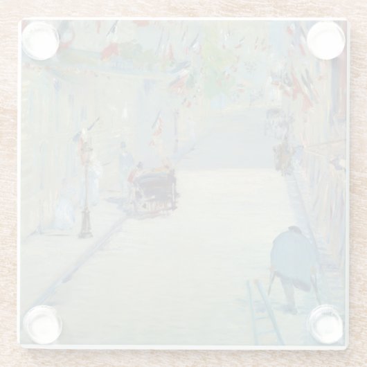 Rue Mosnier mit Flags Manet Fine Art Malerei Glasuntersetzer (Rückseite)