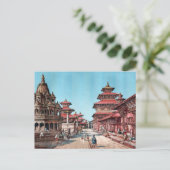 RUE PRINCIPALE DANS PATAN, NÉPAL (1887) POSTKARTE (Stehend Vorderseite)