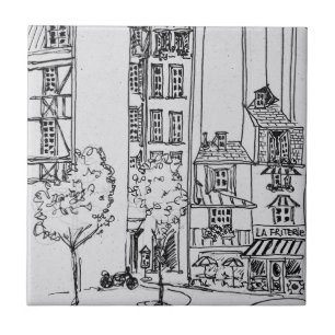 Rue Saint-Julien-le-Pauvre Paris, Frankreich Fliese