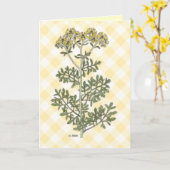 "Rue" Vintag botanisch Karte (Gelbe Blume)