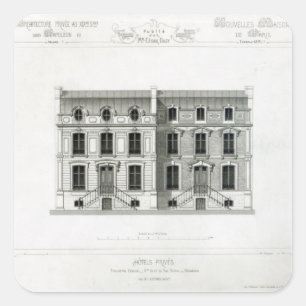 RueBalzac der Hotel-Prives, 10 u. 12, Paris Quadratischer Aufkleber