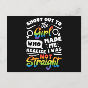Ruf an das Mädchen Lesben Stolz LGBT T-Shirt G Feiertagspostkarte
