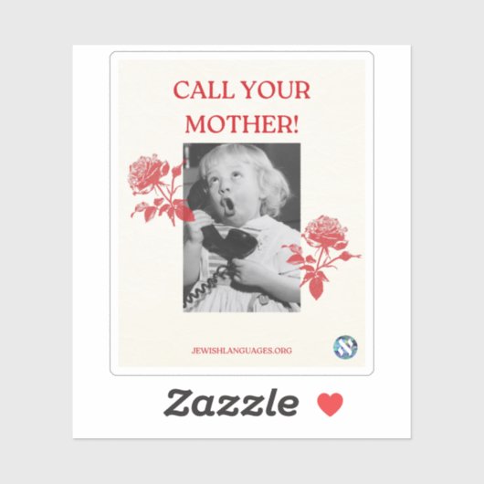 Ruf deine Mutter an! Englisch Aufkleber (Blatt)