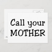 Ruf deine Mutter an Postkarte (Vorne/Hinten)