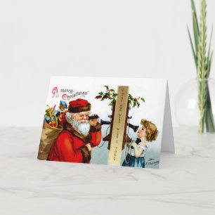 Ruf den Weihnachtsmann an Feiertagskarte