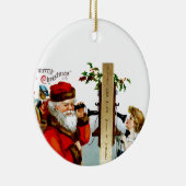 Ruf den Weihnachtsmann an Keramik Ornament (Rechts)