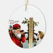 Ruf den Weihnachtsmann an Keramik Ornament (Links)